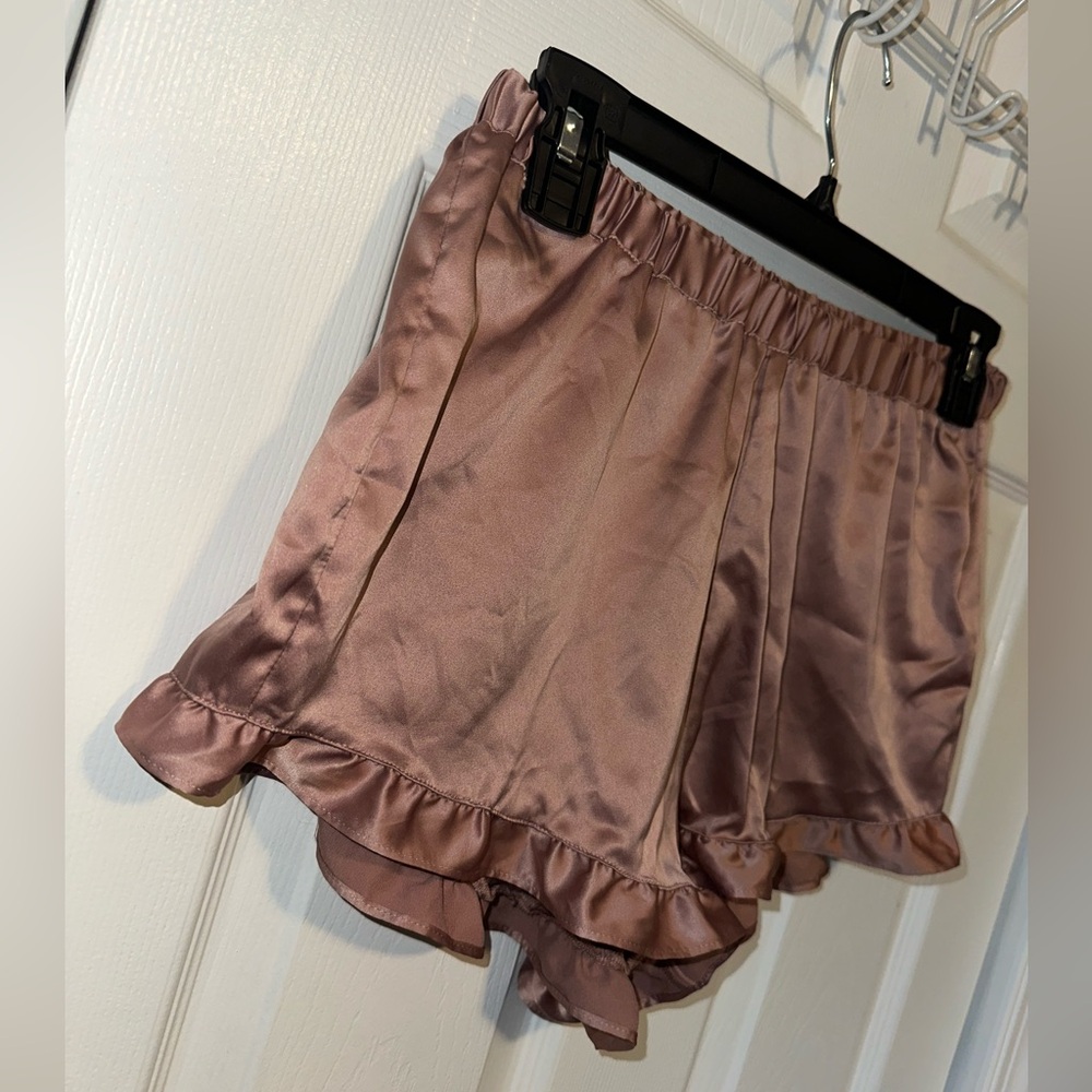 Express Satin Ruffle Sleep Shorts - Picture 3 of 5
